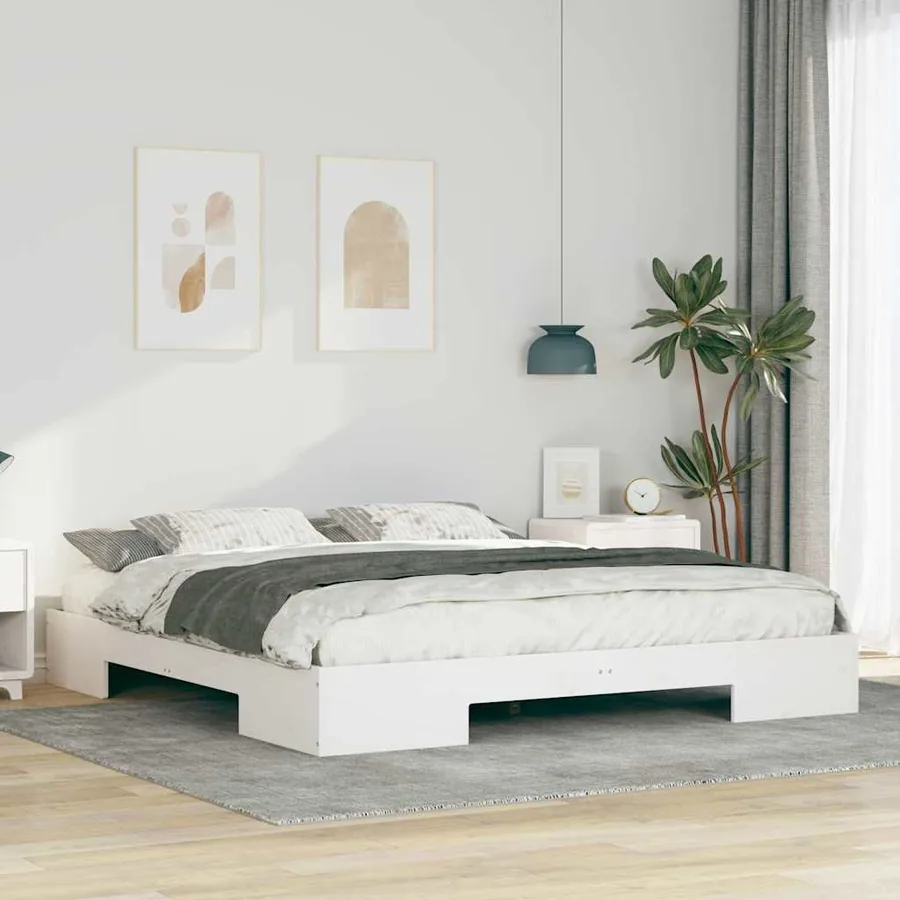 Cadre de lit Blanc 200 x 200 cm