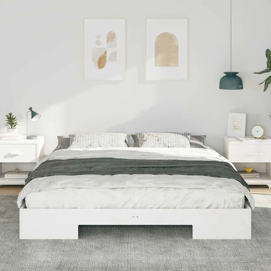 Cadre de lit Blanc 200 x 200 cm - 3