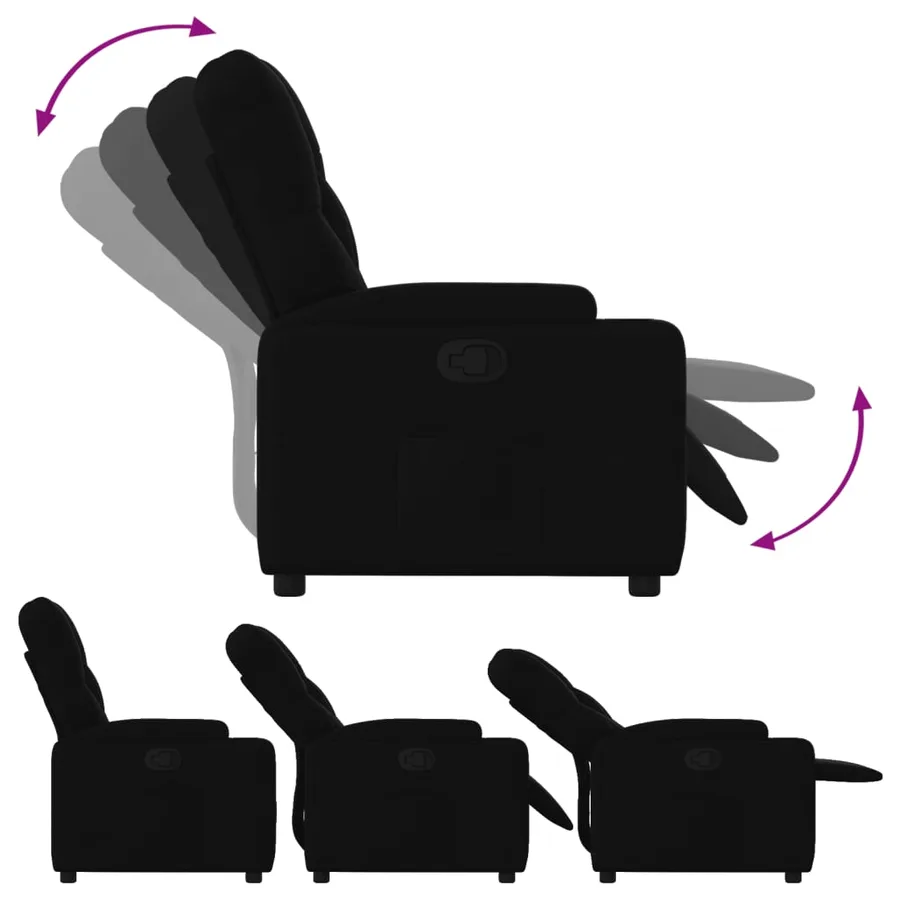 Fauteuil inclinable Noir Tissu - 4