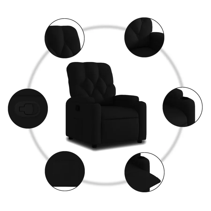Fauteuil inclinable Noir Tissu - 5