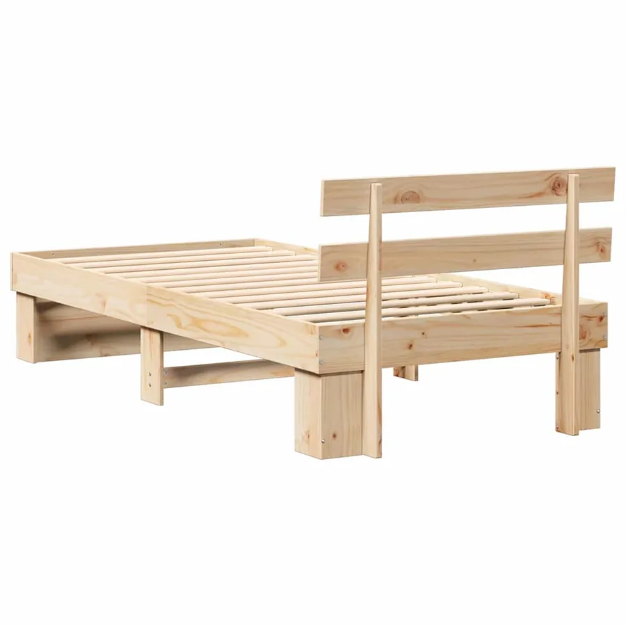 Cadre de lit avec tête de lit Marron 75 x 190 cm Pin massif - 7
