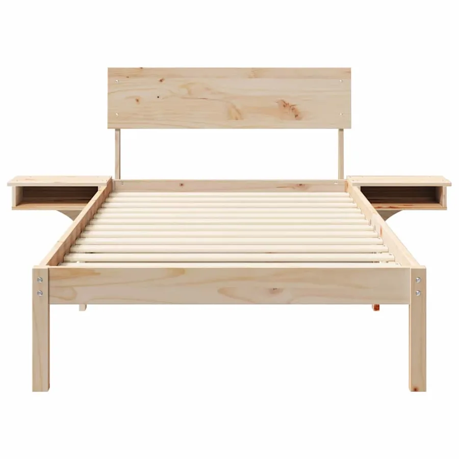 Cadre de lit avec tête de lit Marron 90 x 190 cm Pin massif - 5