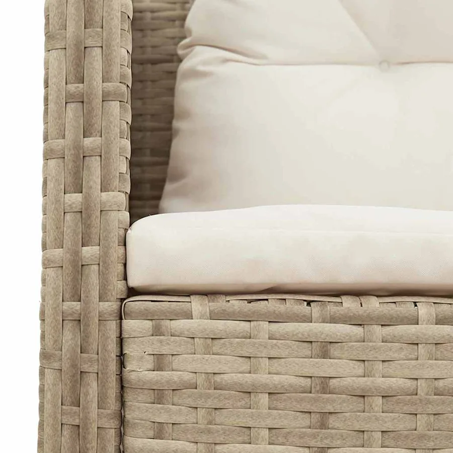Ensemble de canapé de jardin 6 pcs Beige et crème polyrotin - 11