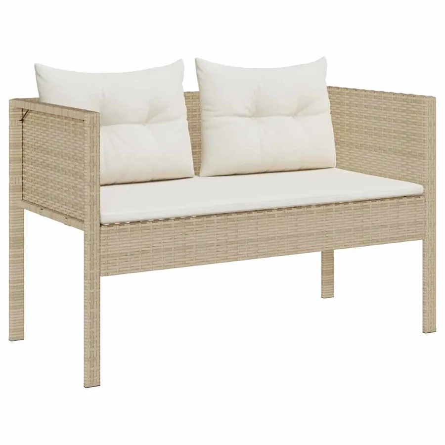 Ensemble de canapé de jardin 6 pcs Beige et crème polyrotin - 4