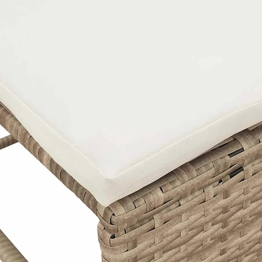 Ensemble de canapé de jardin 6 pcs Beige et crème polyrotin - 8