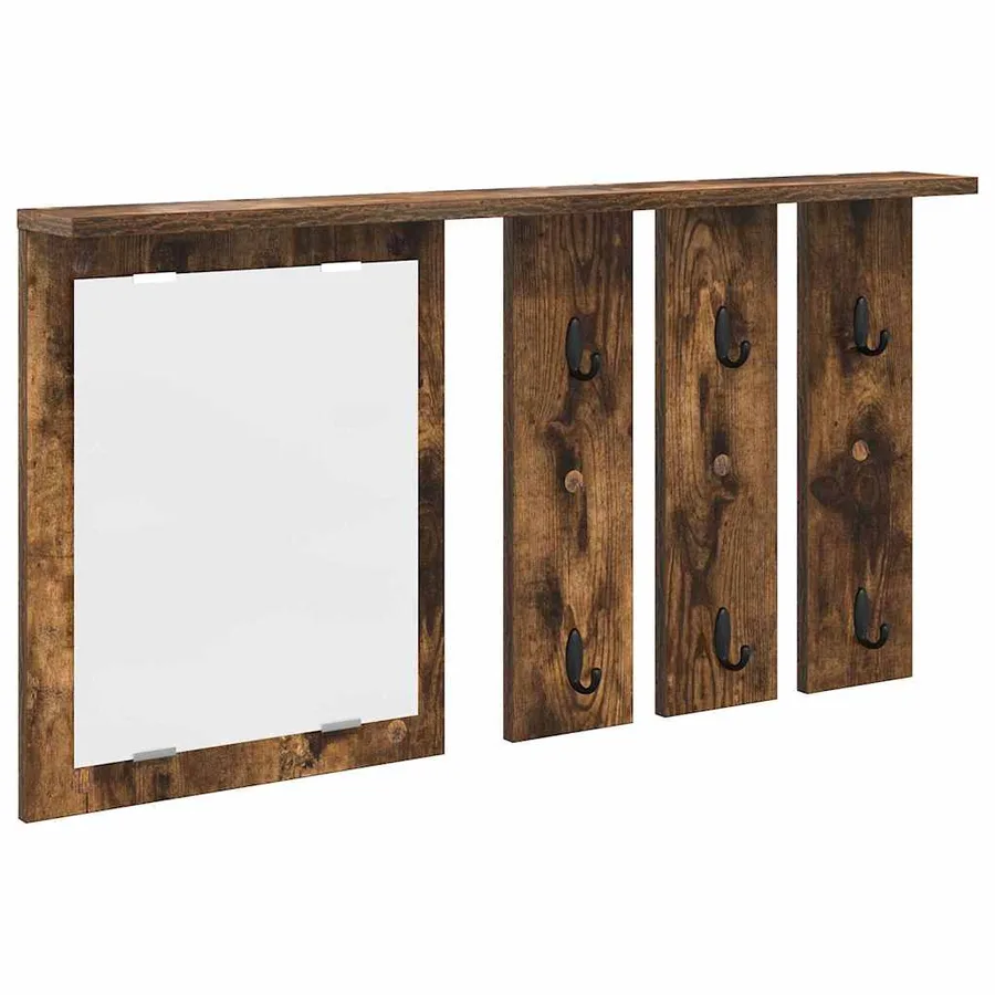 Porte-manteau mural avec étagère Chêne fumé 85 x 10 x 45 cm - 2