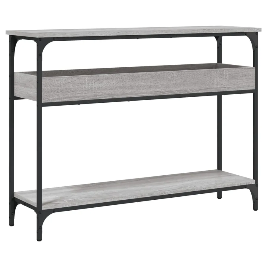 Table console avec étagère sonoma gris 100x29x75 cm - 2