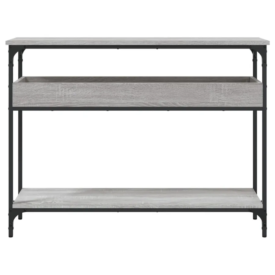 Table console avec étagère sonoma gris 100x29x75 cm - 4