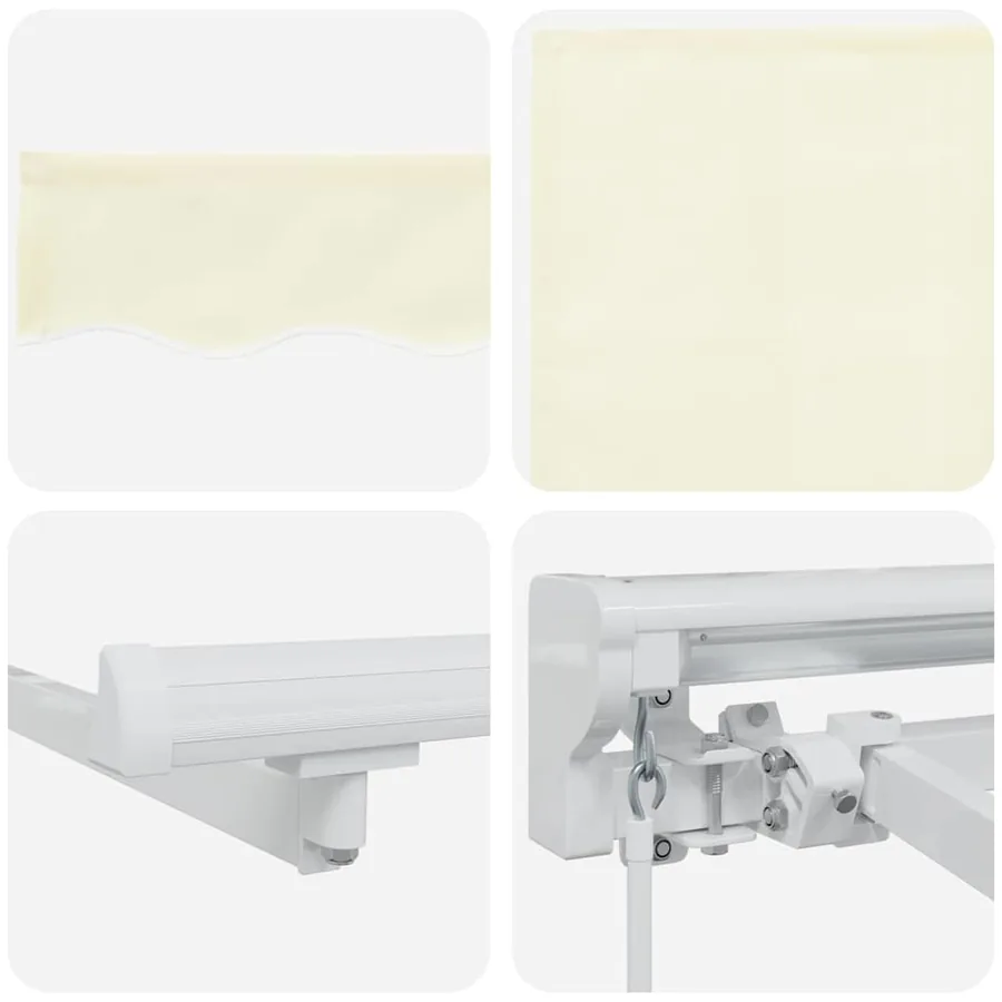 Auvent Rétractable Crème 400 x 200 cm Polyester et Aluminium - 8