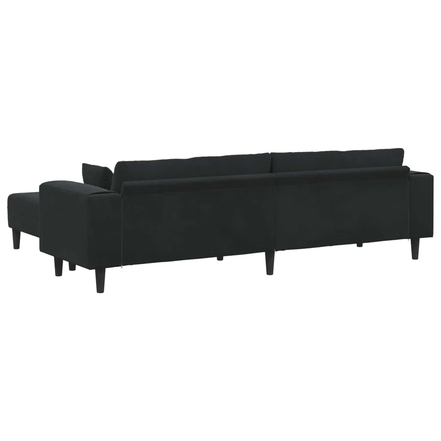 Canapé 3 pcs Noir 250 x 188 x 76 cm Velours - 6