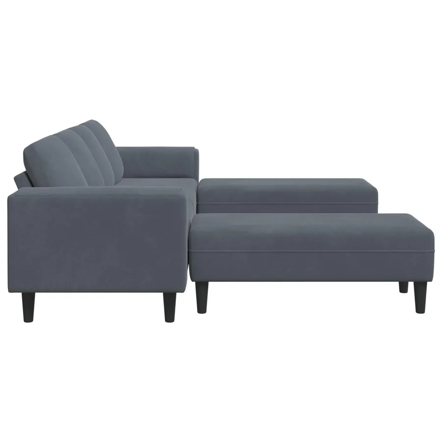 Canapé de salon 3 pcs Gris foncé 250 x 188 x 76 cm - 5