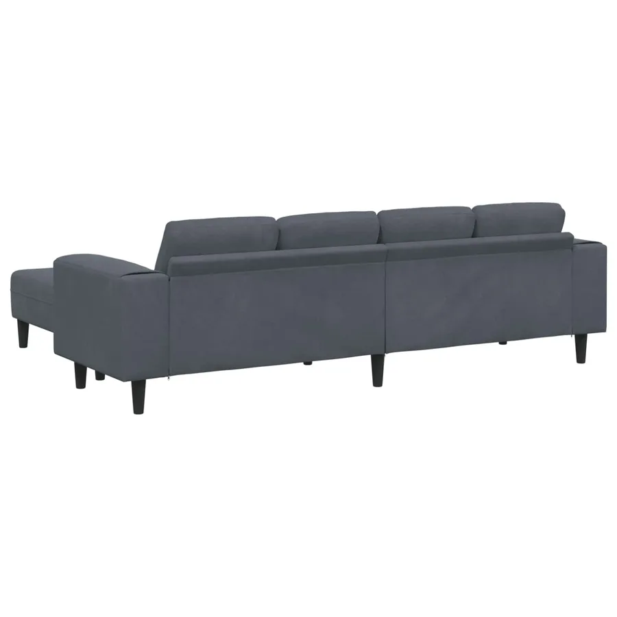 Canapé de salon 3 pcs Gris foncé 250 x 188 x 76 cm - 6