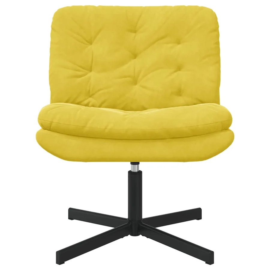 Fauteuil relaxant pivotant Jaune 63 x 75 x 76 cm Velours - 2