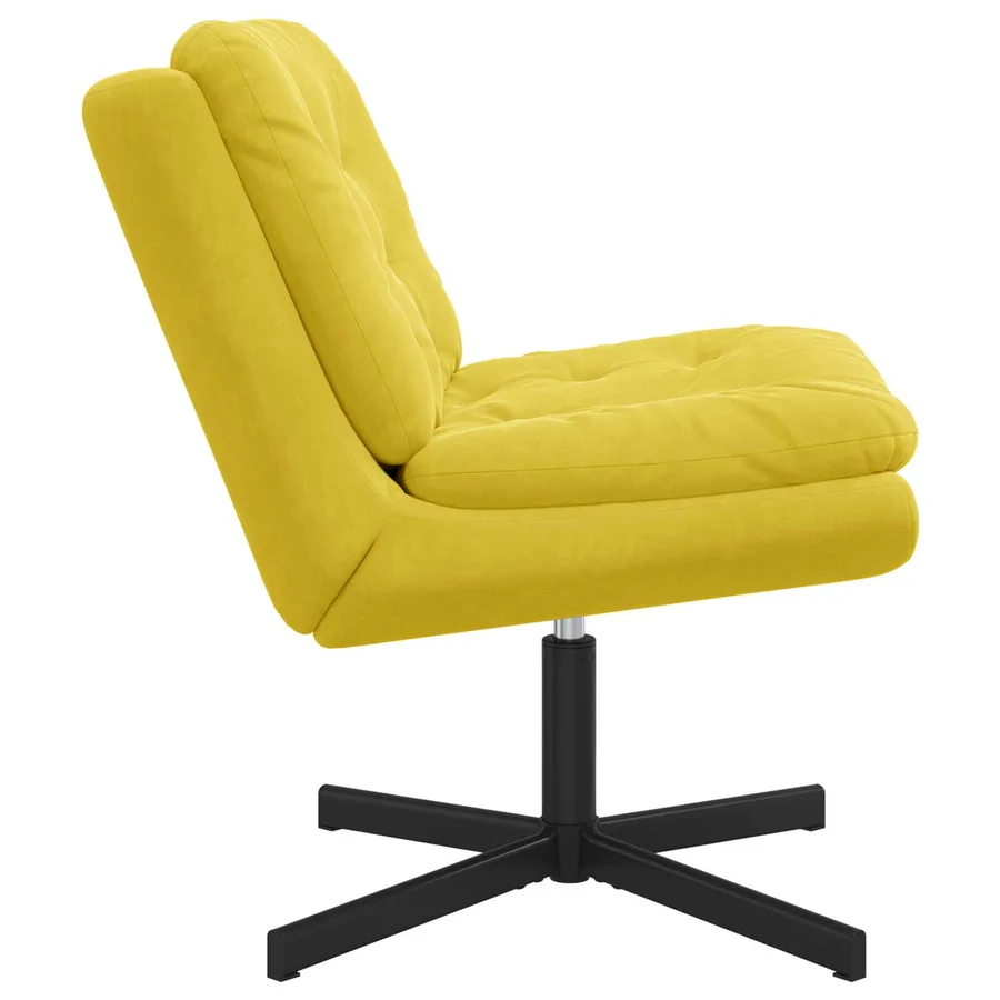Fauteuil relaxant pivotant Jaune 63 x 75 x 76 cm Velours - 3