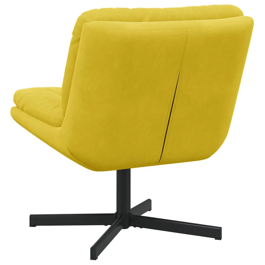 Fauteuil relaxant pivotant Jaune 63 x 75 x 76 cm Velours - 4