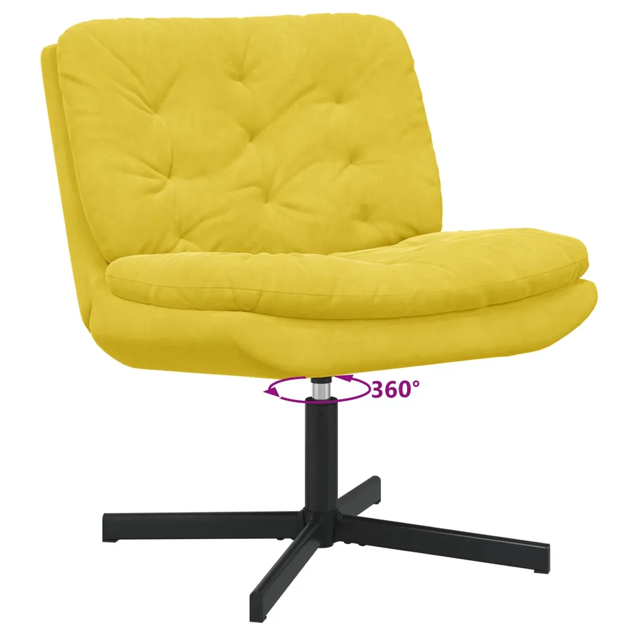 Fauteuil relaxant pivotant Jaune 63 x 75 x 76 cm Velours - 5