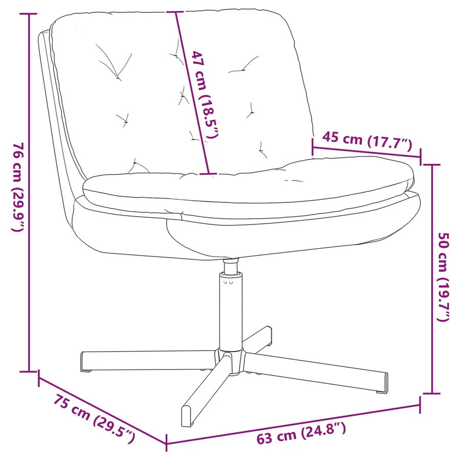 Fauteuil relaxant pivotant Jaune 63 x 75 x 76 cm Velours - 7