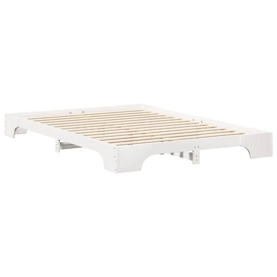 Cadre de lit Blanc 140 x 210 cm Pin massif - 6