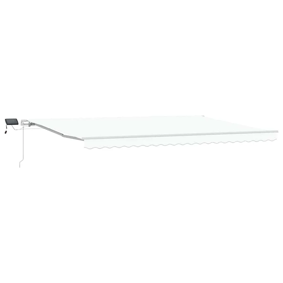 Auvent rétractable Blanc 500 × 300 cm Tissu et Aluminium - 2