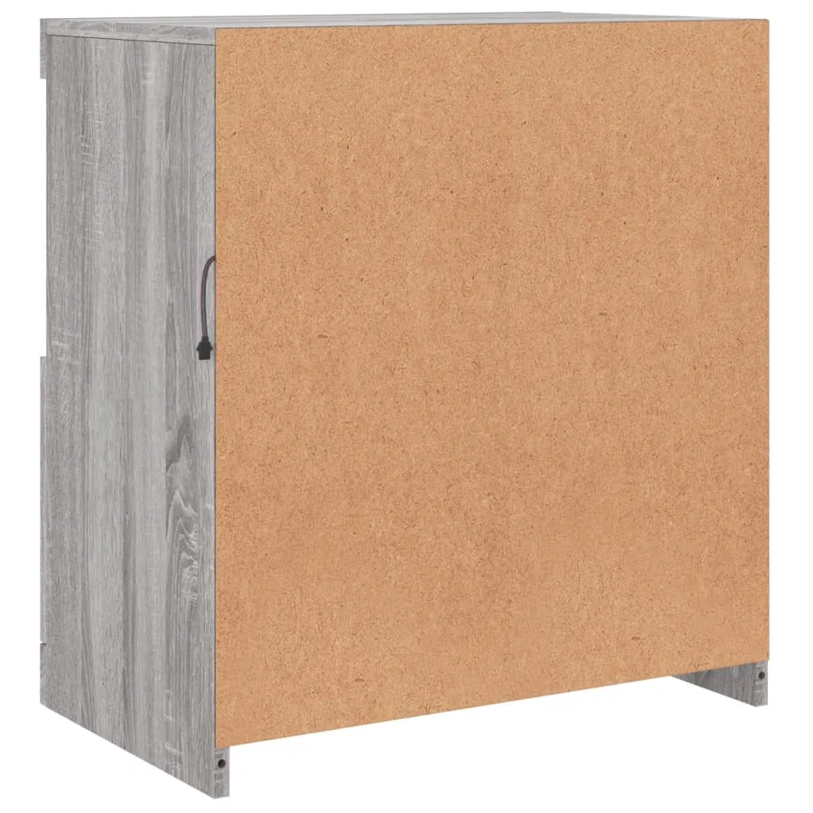 Buffet avec lumières LED sonoma gris 60,5x37x67 cm - 9
