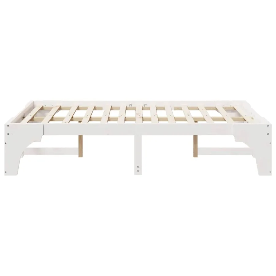 Cadre de lit Blanc 135 x 190 cm Pin massif - 6
