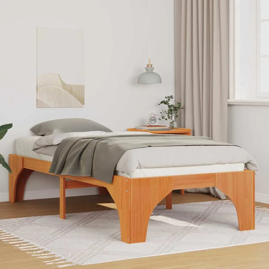 Cadre de lit Marron 100 x 200 cm Pin massif