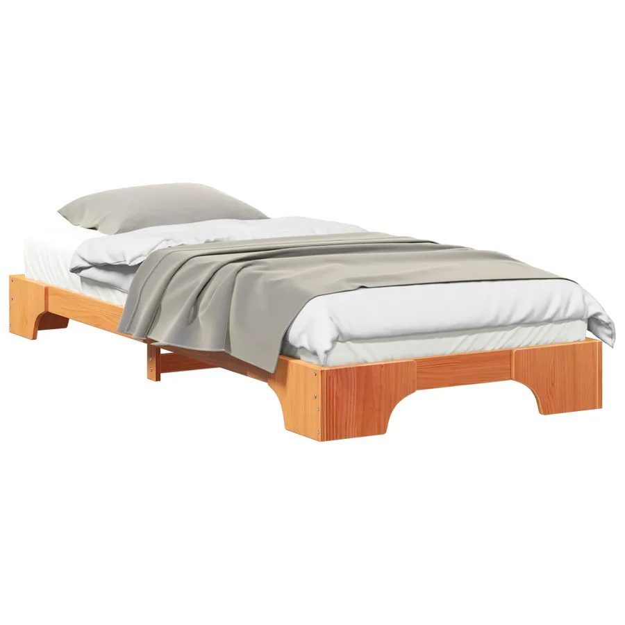 Cadre de lit Marron 90 x 220 cm Pin massif - 2