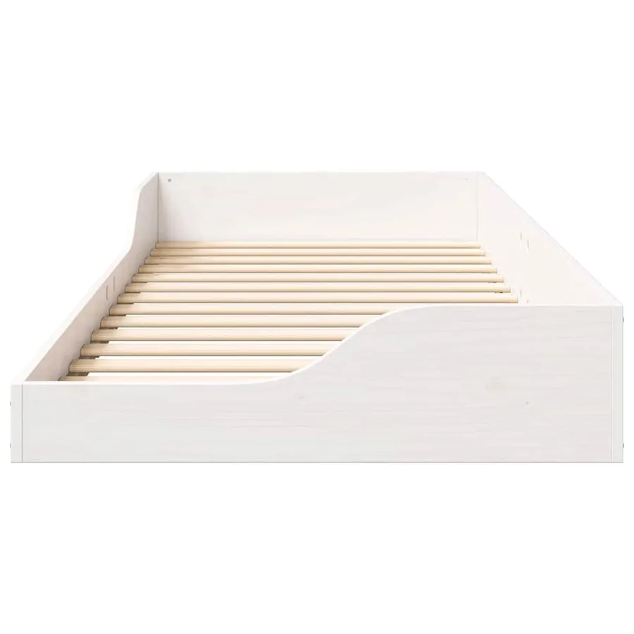 Cadre de lit Blanc 80 x 210 cm Pin massif - 5