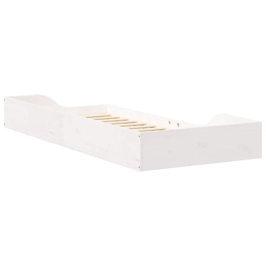 Cadre de lit Blanc 80 x 210 cm Pin massif - 7