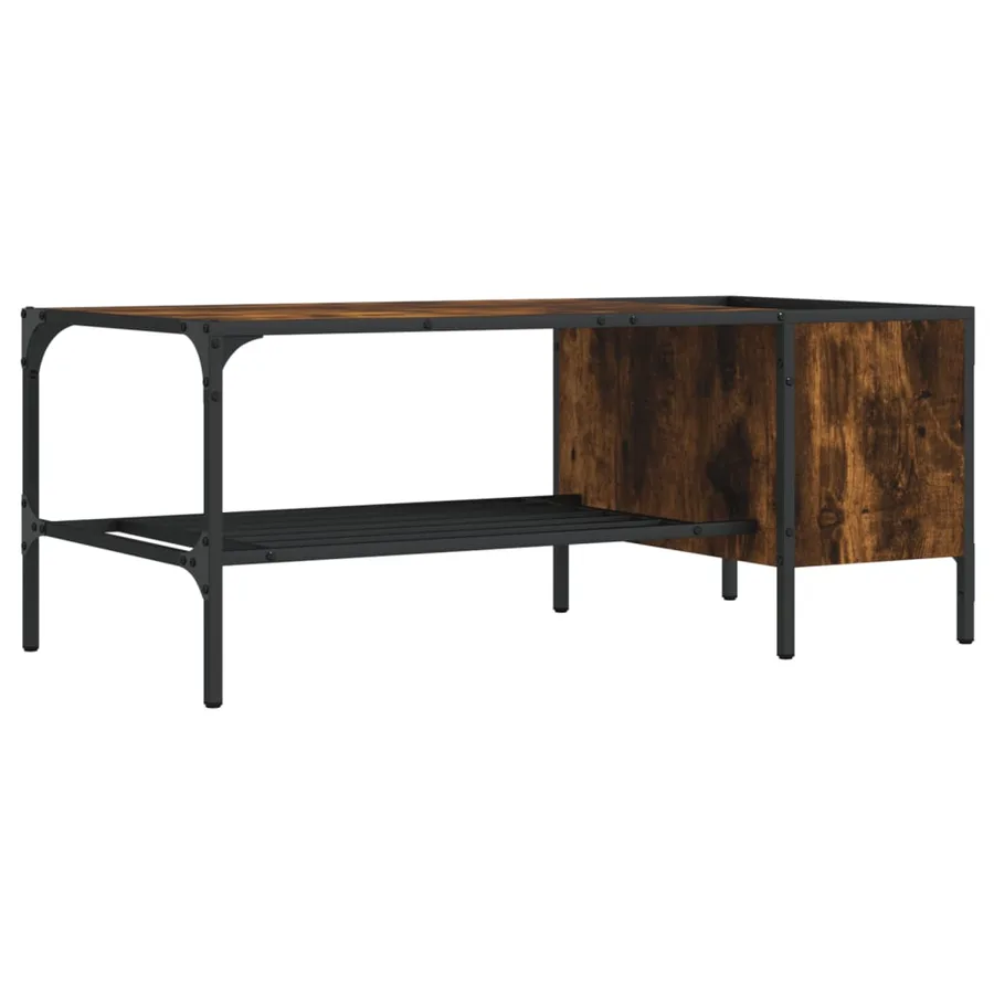 Table basse avec support chêne fumé 100x51x40cm bois ingénierie - 6