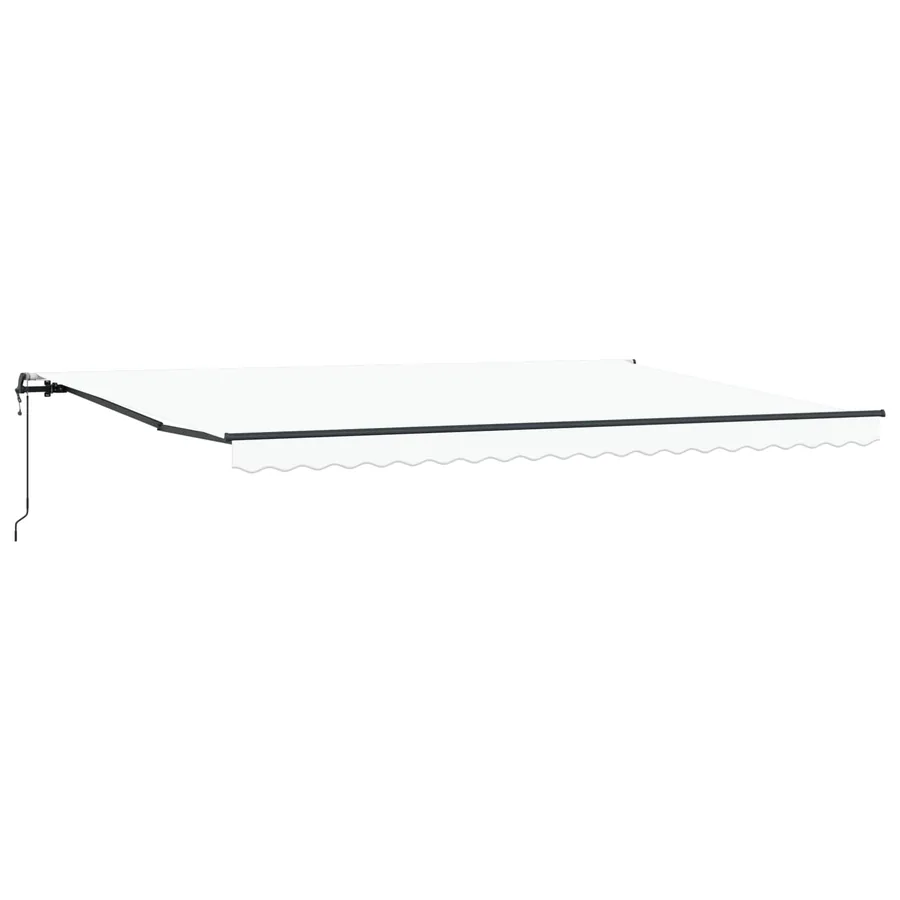 Auvent rétractable Blanc 500 × 350 cm Tissu et Aluminium - 2