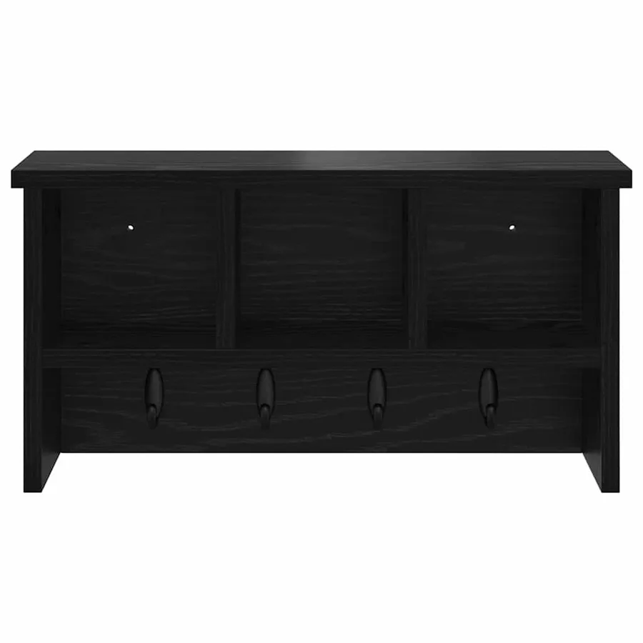 Porte-manteau mural avec étagère Chêne noir 50 x 16 x 26 cm - 5