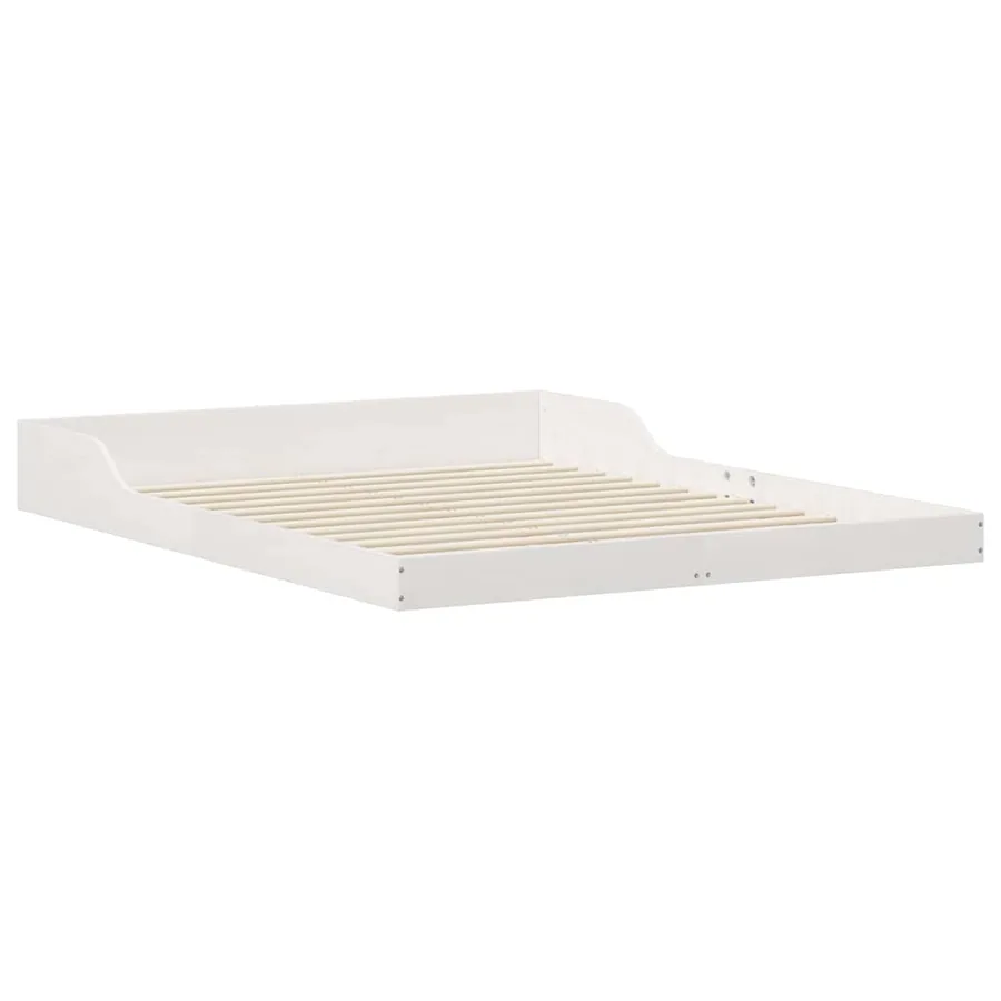 Cadre de lit Blanc 140 x 210 cm Pin massif - 4