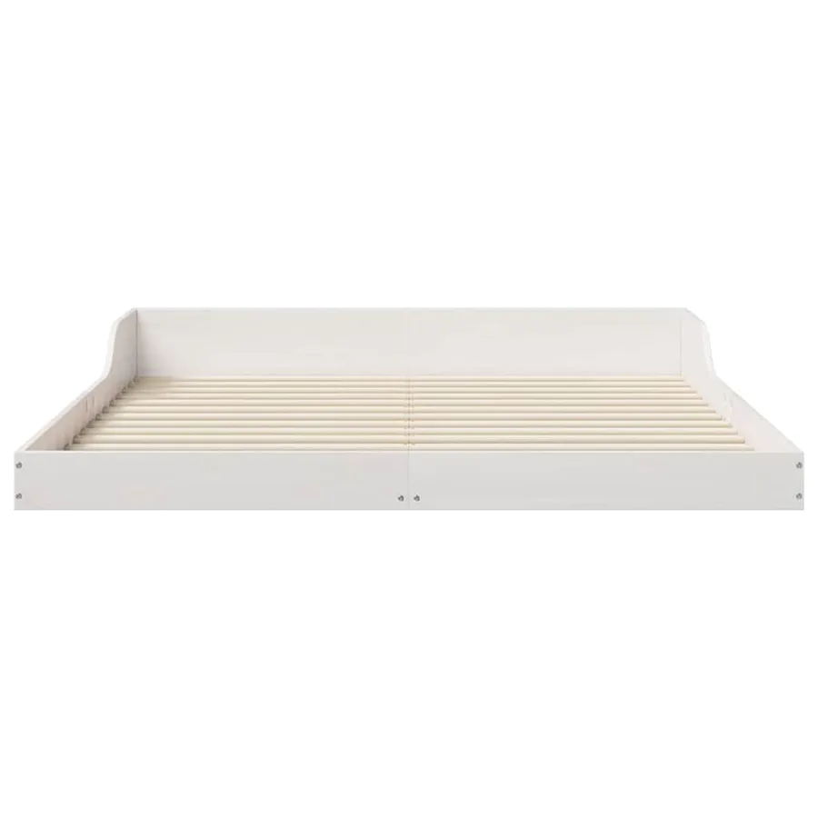 Cadre de lit Blanc 140 x 210 cm Pin massif - 5