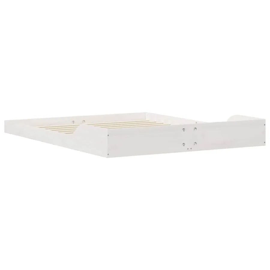 Cadre de lit Blanc 140 x 210 cm Pin massif - 7