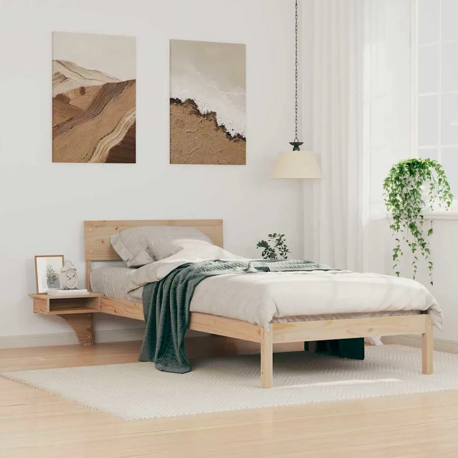 Cadre de lit avec tête de lit Marron 100 x 200 cm Pin massif