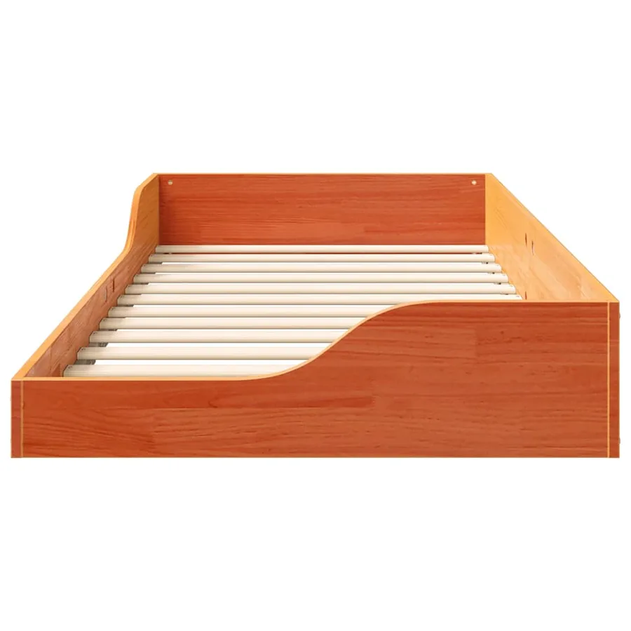 Cadre de lit Brun cire 100 x 200 cm Pin massif - 5