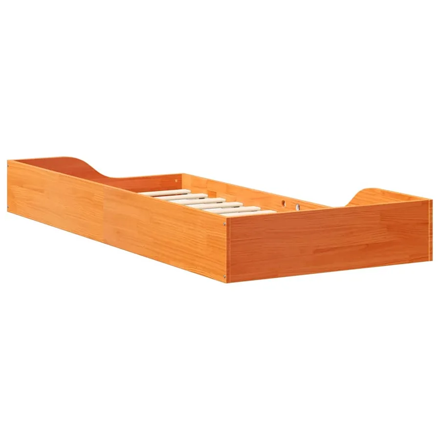 Cadre de lit Brun cire 100 x 200 cm Pin massif - 7