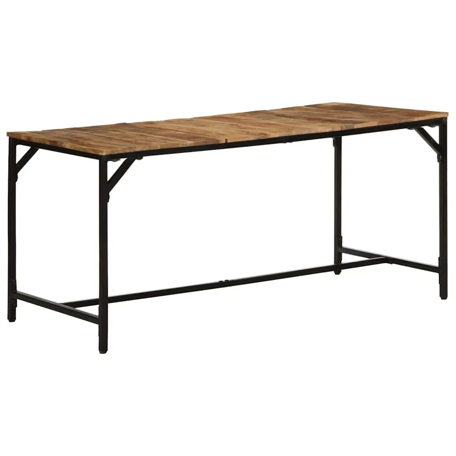Table à manger 160x80x75 cm bois de manguier massif brut - 11