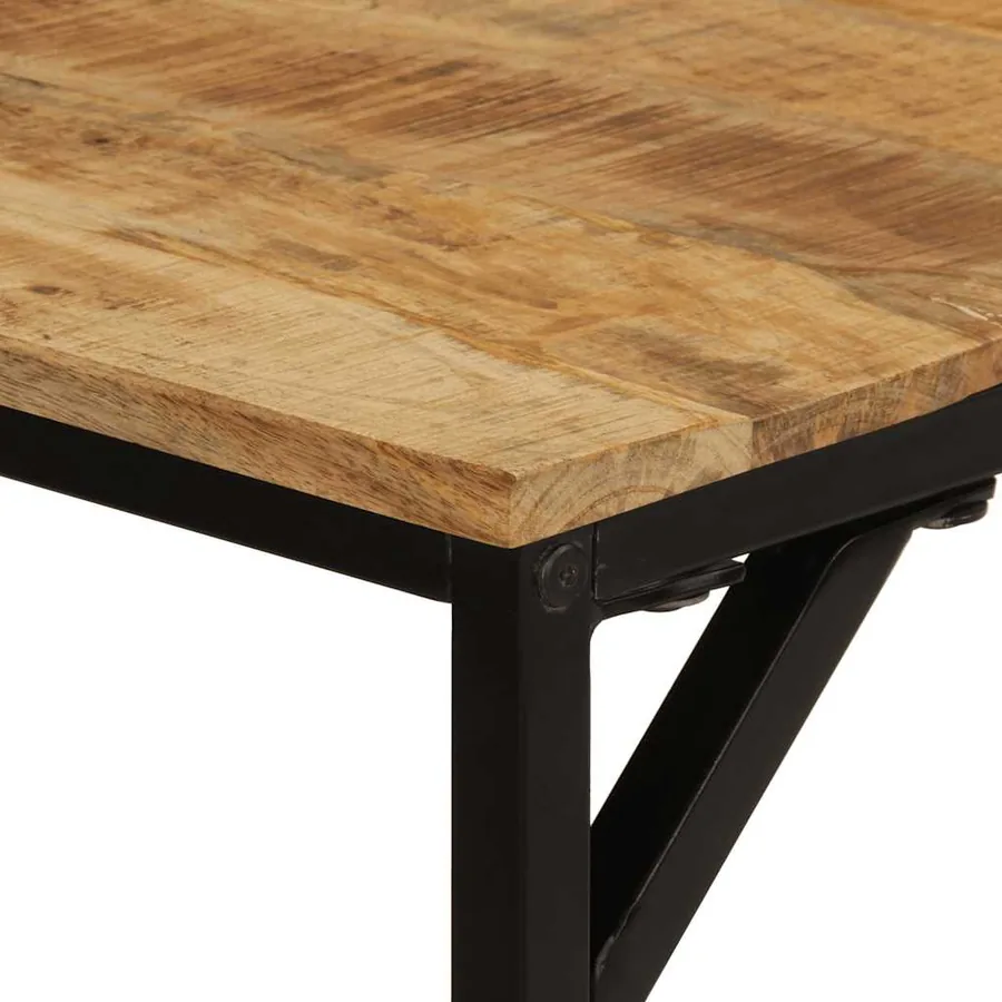 Table à manger 160x80x75 cm bois de manguier massif brut - 5