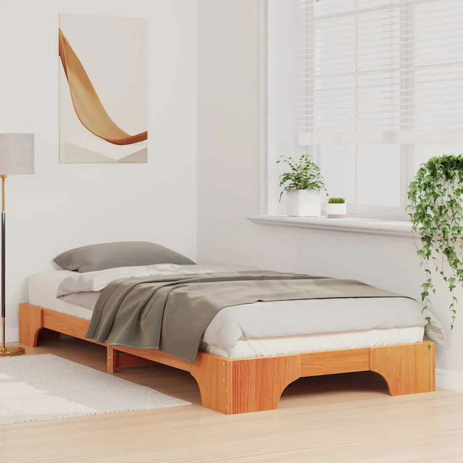 Cadre de lit Marron 100 x 210 cm Pin massif - 3