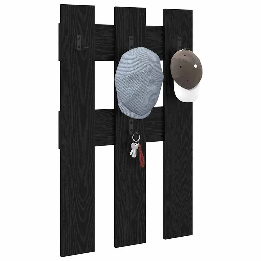 Porte-manteau mural Montage mural Chêne noir 65 x 3 x 100 cm - 3
