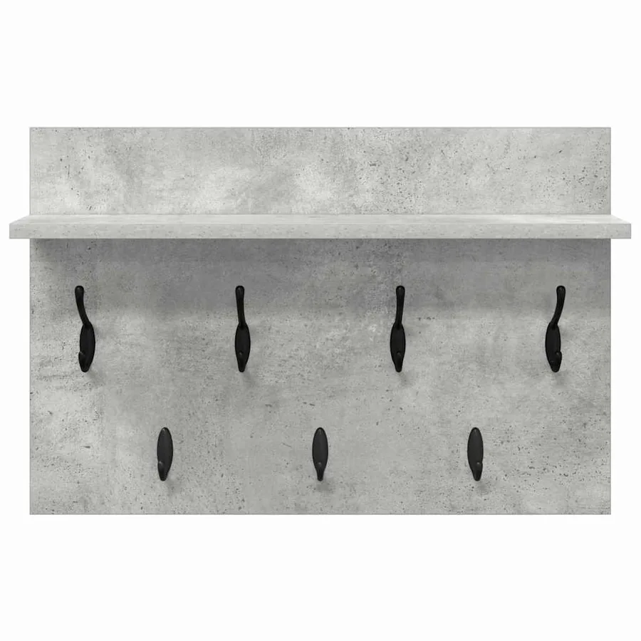 Porte-manteau mural avec étagère Gris béton 60 x 40 x 12 cm - 5