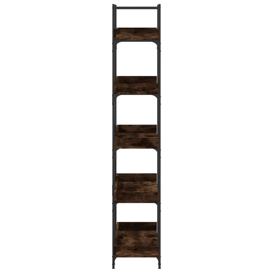 Bibliothèque 5 niveaux chêne fumé 100x33x180,5 cm - 5