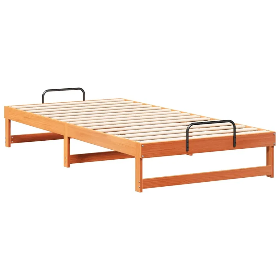 Cadre de lit Marron 100 x 210 cm Pin massif - 4