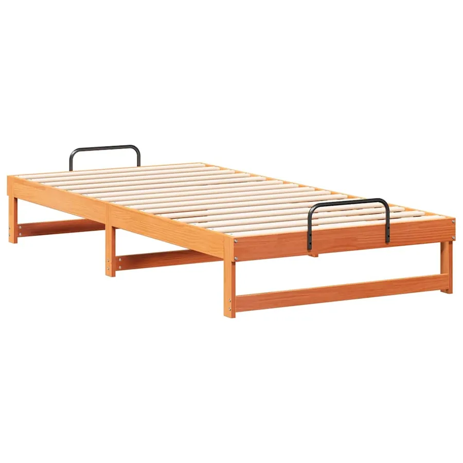 Cadre de lit Marron 100 x 210 cm Pin massif - 7