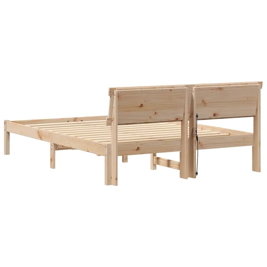 Cadre de lit avec tête de lit Marron 120 x 190 cm Pin massif - 7