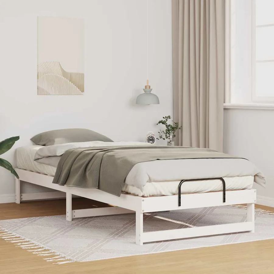 Cadre de lit Blanc 80 x 220 cm Pin massif