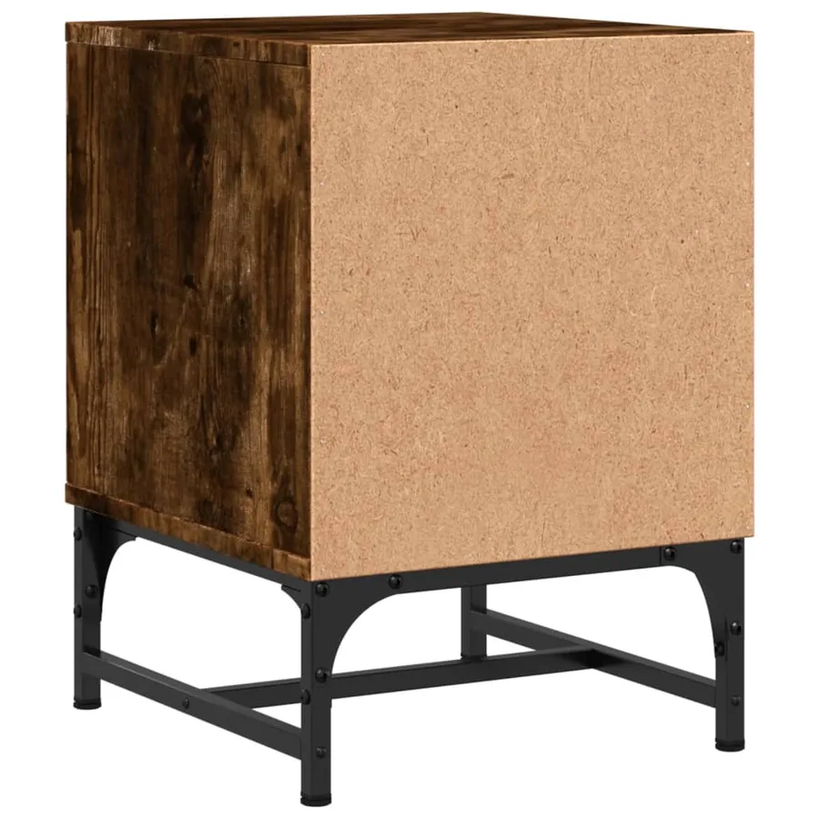 Tables de chevet et portes vitrées 2 pcs chêne fumé 35x37x50 cm - 9