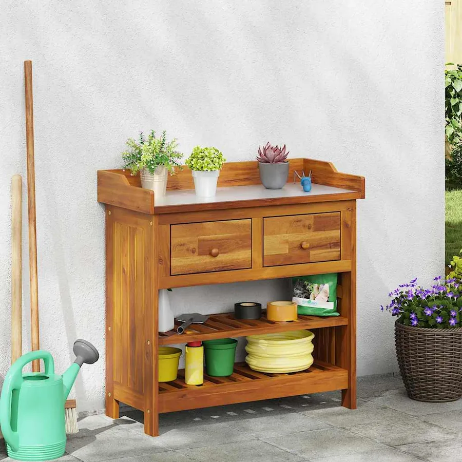 Armoire de jardin avec tiroir Naturel 78 x 36,5 x 78 cm